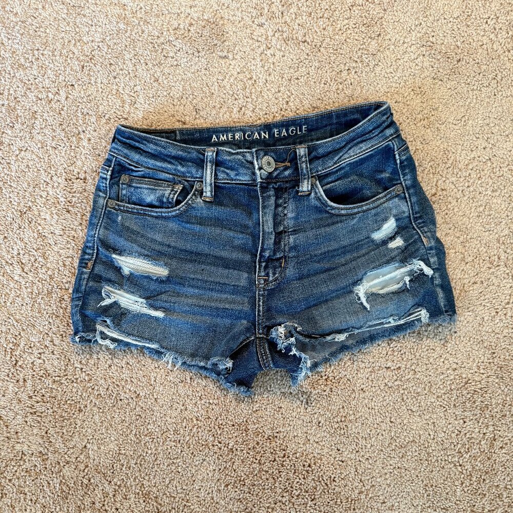 Women's AE Next Level Ripped Denim shorts